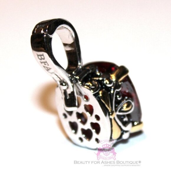 Multi Faceted Throne Room Clear White Checker Cushion Cut Two Tone CZ Pendant - Picture 2 of 3
